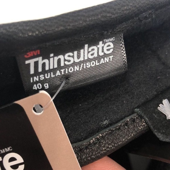 Women's Leather 40g Thinsulate Gloves‎ L NWT Winter Buckle Black Classic Outdoor - Picture 3 of 7
